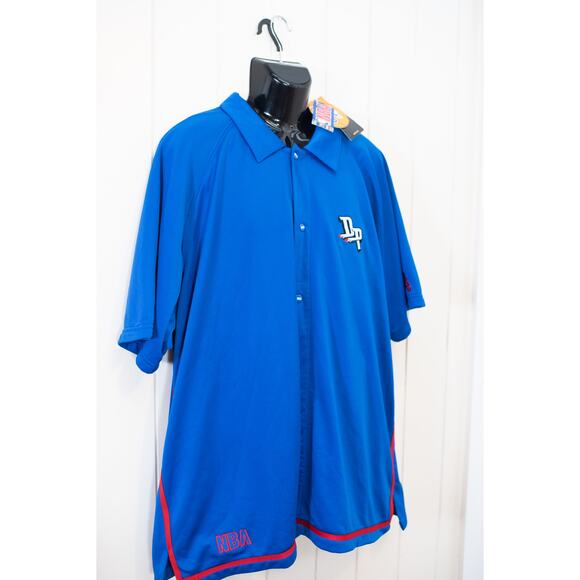 NWT Vintage Men's NBA Detroit Pistons Warm Up Jersey Blue Red Streetwear 3XL - Picture 4 of 11
